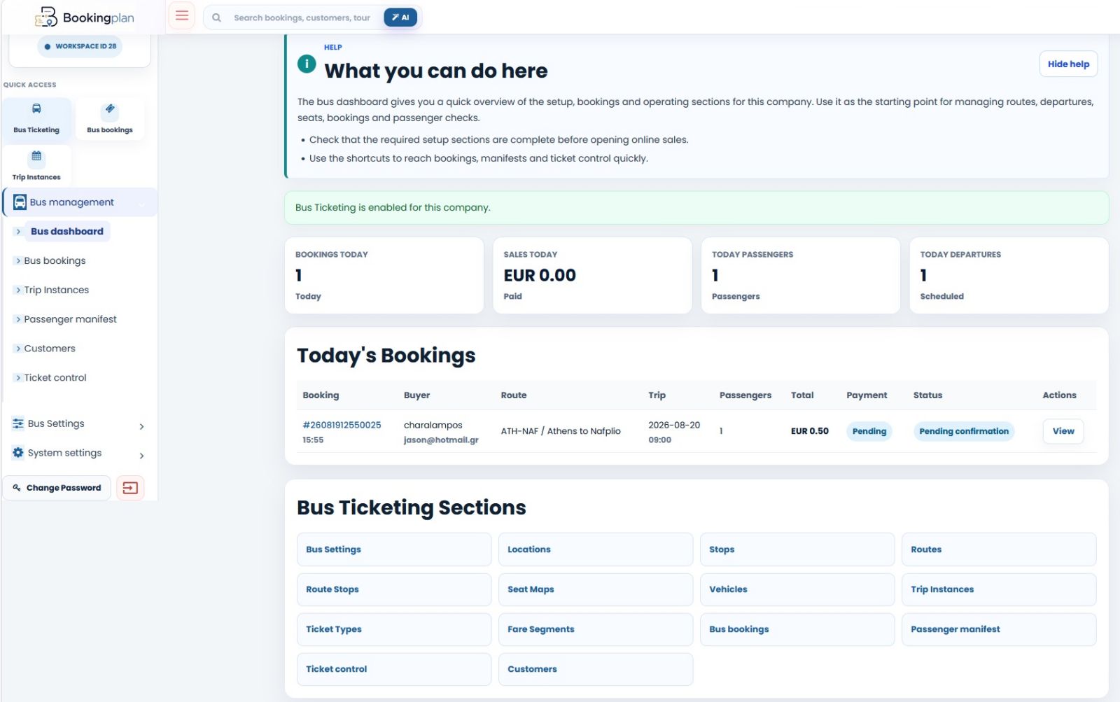 Dashboard operator ÃŽÂ»ÃŽÂµÃâ€°Ãâ€ ÃŽÂ¿ÃÂÃŽÂµÃŽÂ¯Ãâ€°ÃŽÂ½ Bookingplan ÃŽÂ¼ÃŽÂµ ÃŽÂºÃÂÃŽÂ±Ãâ€žÃŽÂ®ÃÆ’ÃŽÂµÃŽÂ¹Ãâ€š, ÃŽÂ±ÃŽÂ½ÃŽÂ±Ãâ€¡Ãâ€°ÃÂÃŽÂ®ÃÆ’ÃŽÂµÃŽÂ¹Ãâ€š ÃŽÂºÃŽÂ±ÃŽÂ¹ ticketing